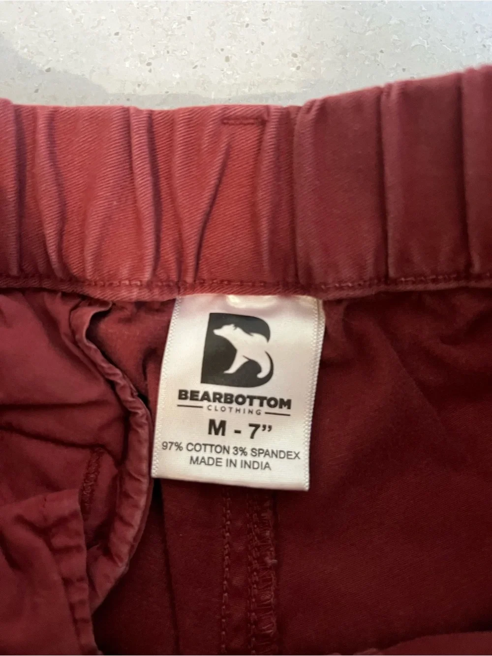 Bear Bottom Clothing Shorts Men’s M Burgundy Stretch 6.5